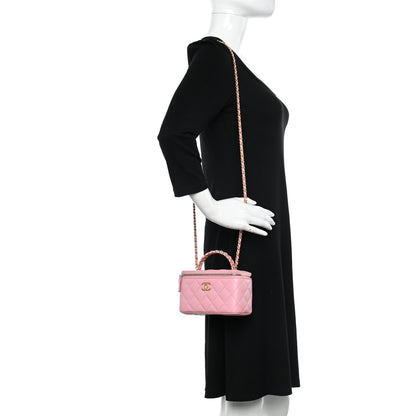 Chanel Lambskin Quilted Pick Me Up Vanity Case Pink 2 of 11