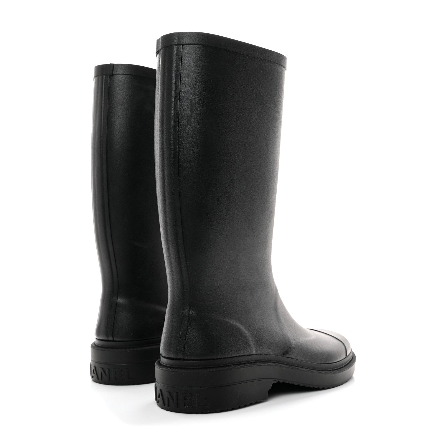 Chanel Caoutchouk CC High Boots 37 Black 4 of 8