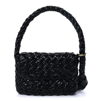 Bottega Veneta Calfskin Foulard Intreccio Kalimero Città Shoulder Bag Black 1 of 8