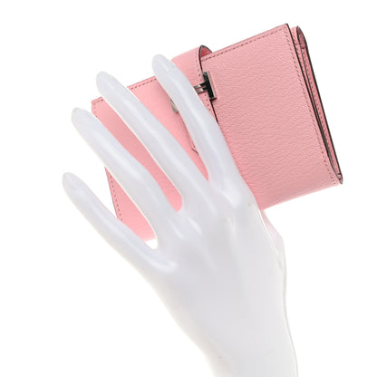 Hermes Chevre Mysore Tri-Fold Compact Bearn Wallet Rose Sakura 2 of 8