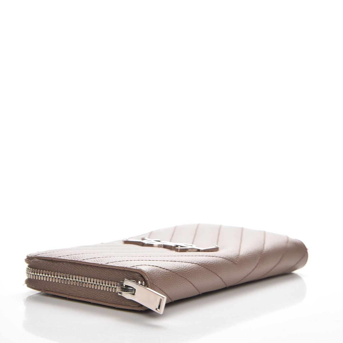 Grain De Poudre Matelasse Chevron Monogram Zip Around Wallet Pale Blush