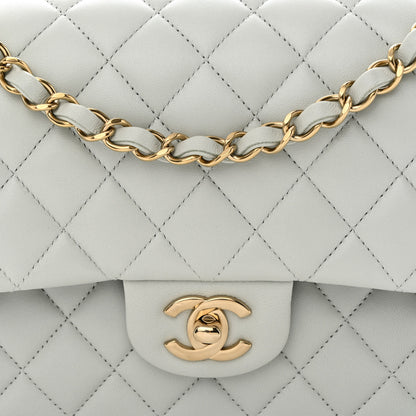 Chanel Lambskin Quilted Medium Double Flap Light Blue 8 of 11