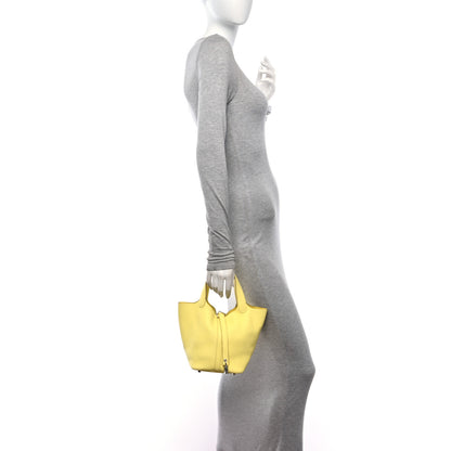 Hermes Taurillon Clemence Picotin Lock 18 PM Limoncello 2 of 9
