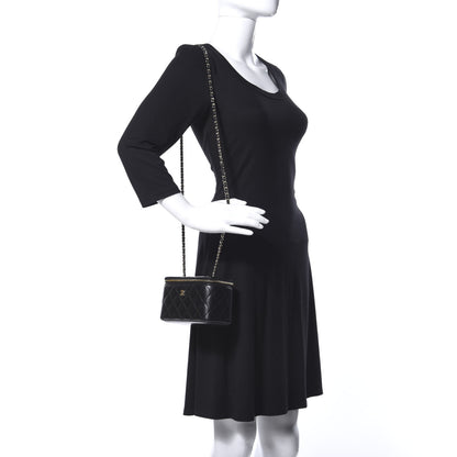 Chanel Lambskin Quilted Small Vanity Case With Chain Black 2 of 10