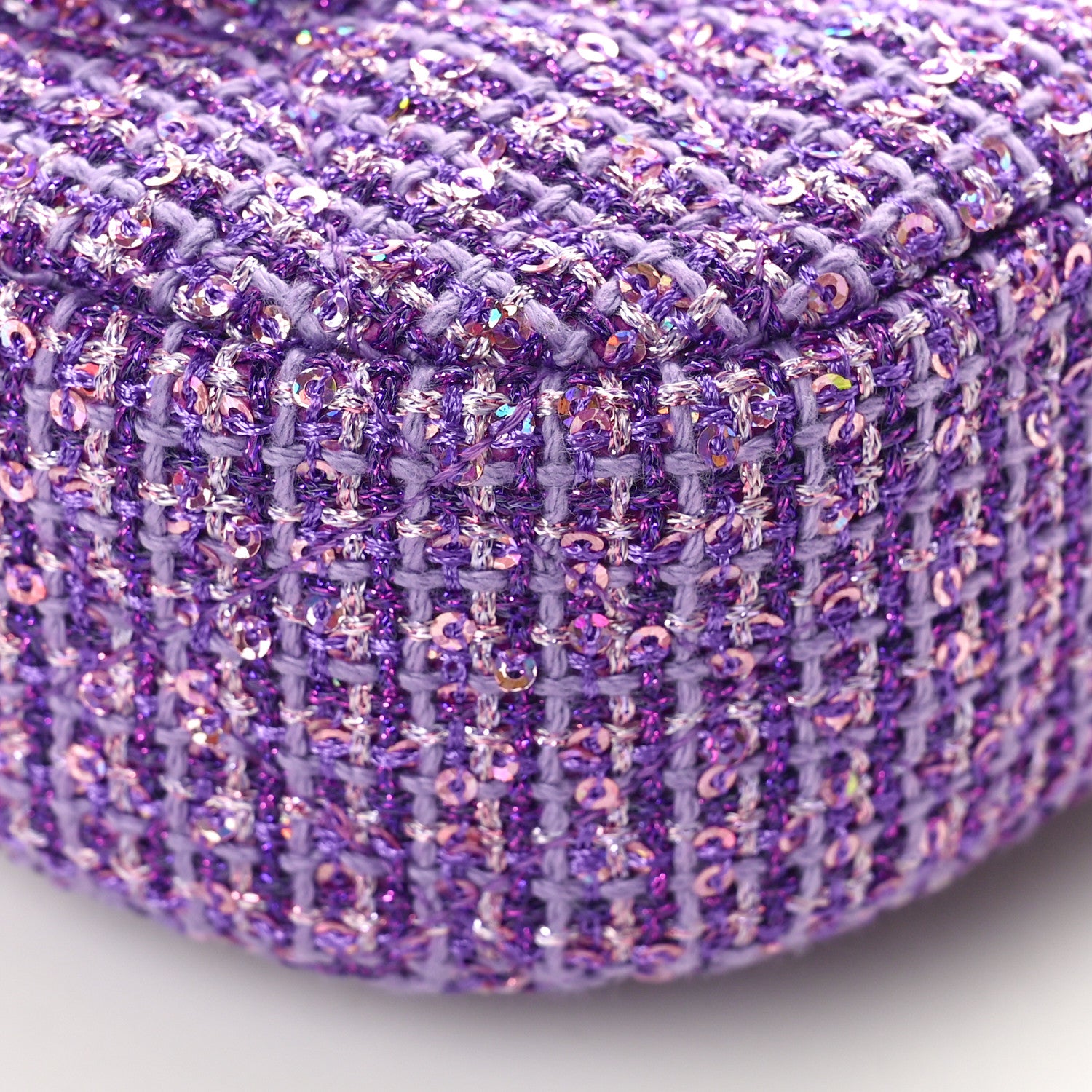 Chanel Tweed Sequin Quilted Baywatch Top Handle Flap Purple 9 of 10