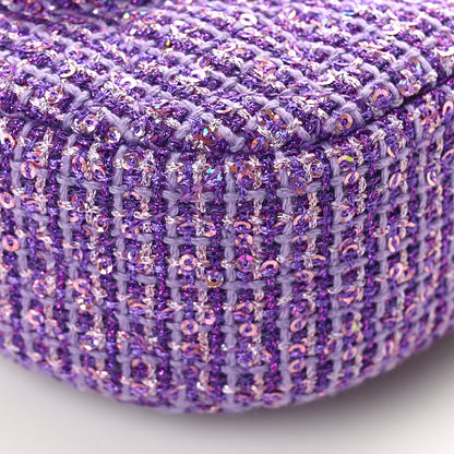 Chanel Tweed Sequin Quilted Baywatch Top Handle Flap Purple 9 of 10