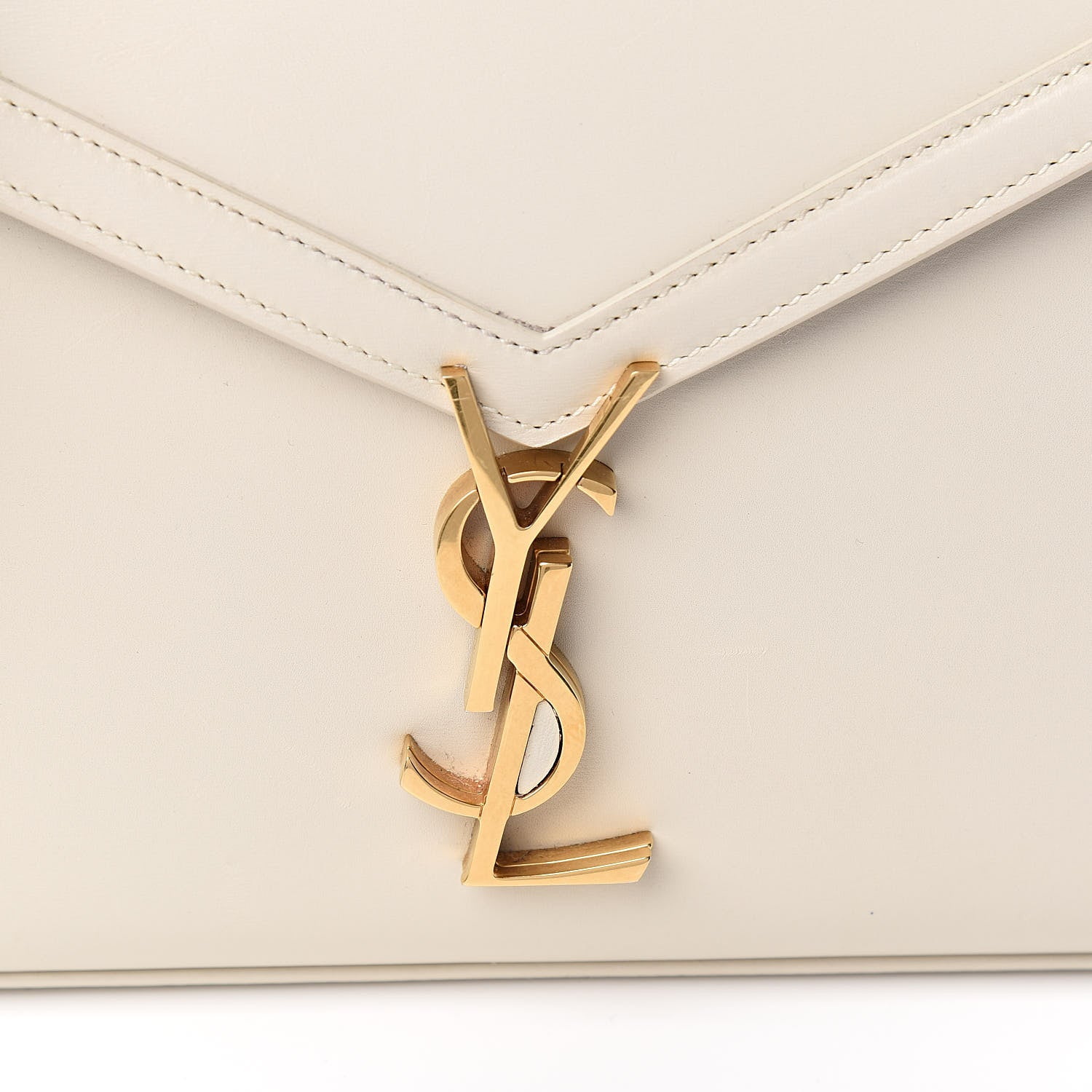 Saint Laurent Smooth Calfskin Medium Classic Monogram Cassandra Top Handle Crema Soft Rouge Legion 10 of 11