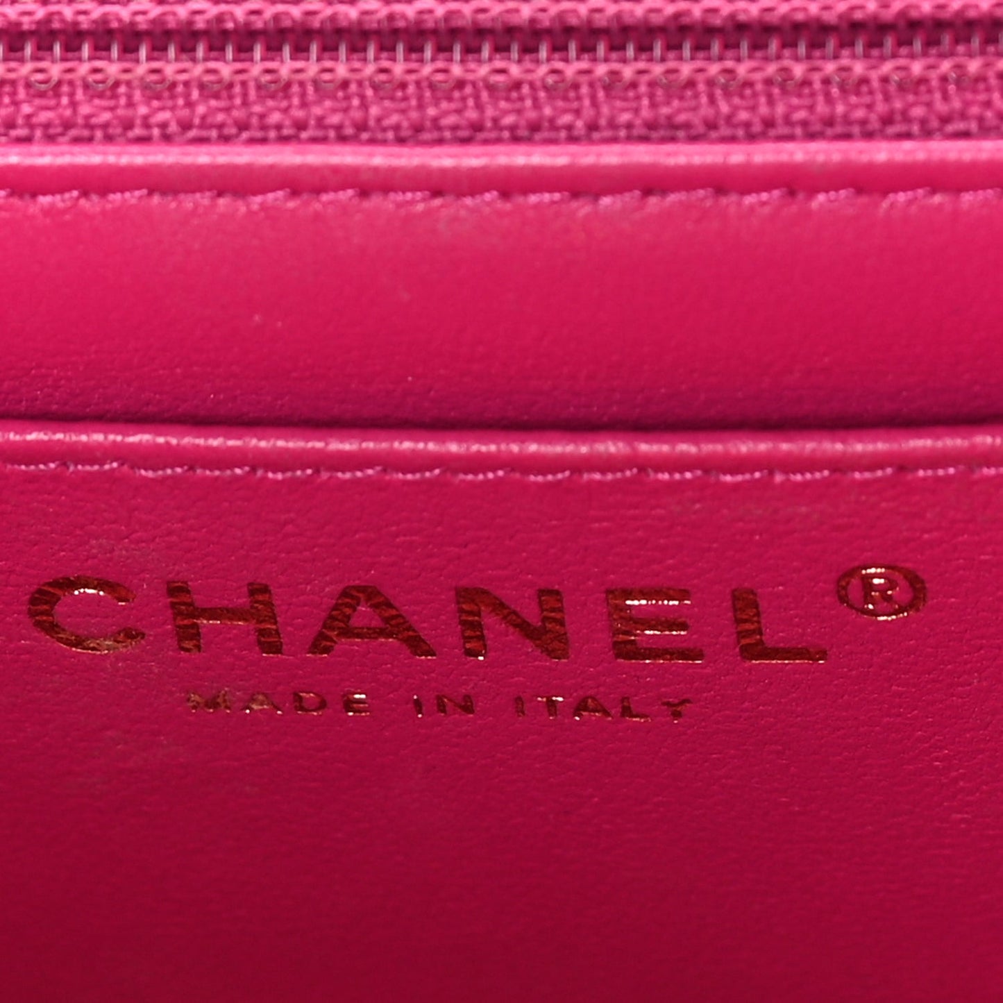Lambskin Quilted Mini Rectangular Flap Dark Pink