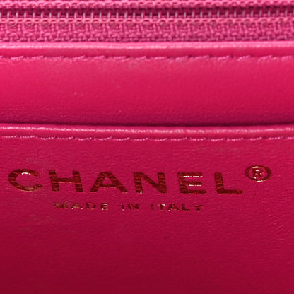 Chanel Lambskin Quilted Mini Rectangular Flap Dark Pink 5 of 7