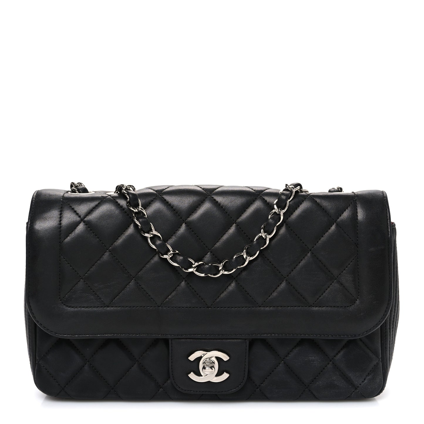 Lambskin Quilted Medium Coco Rider Flap Black