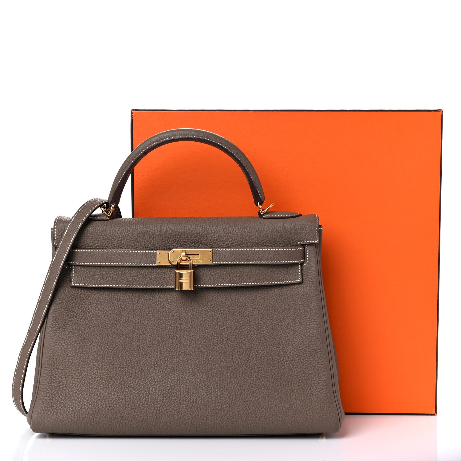 Hermes Togo Kelly Retourne 32 Etoupe 15 of 15