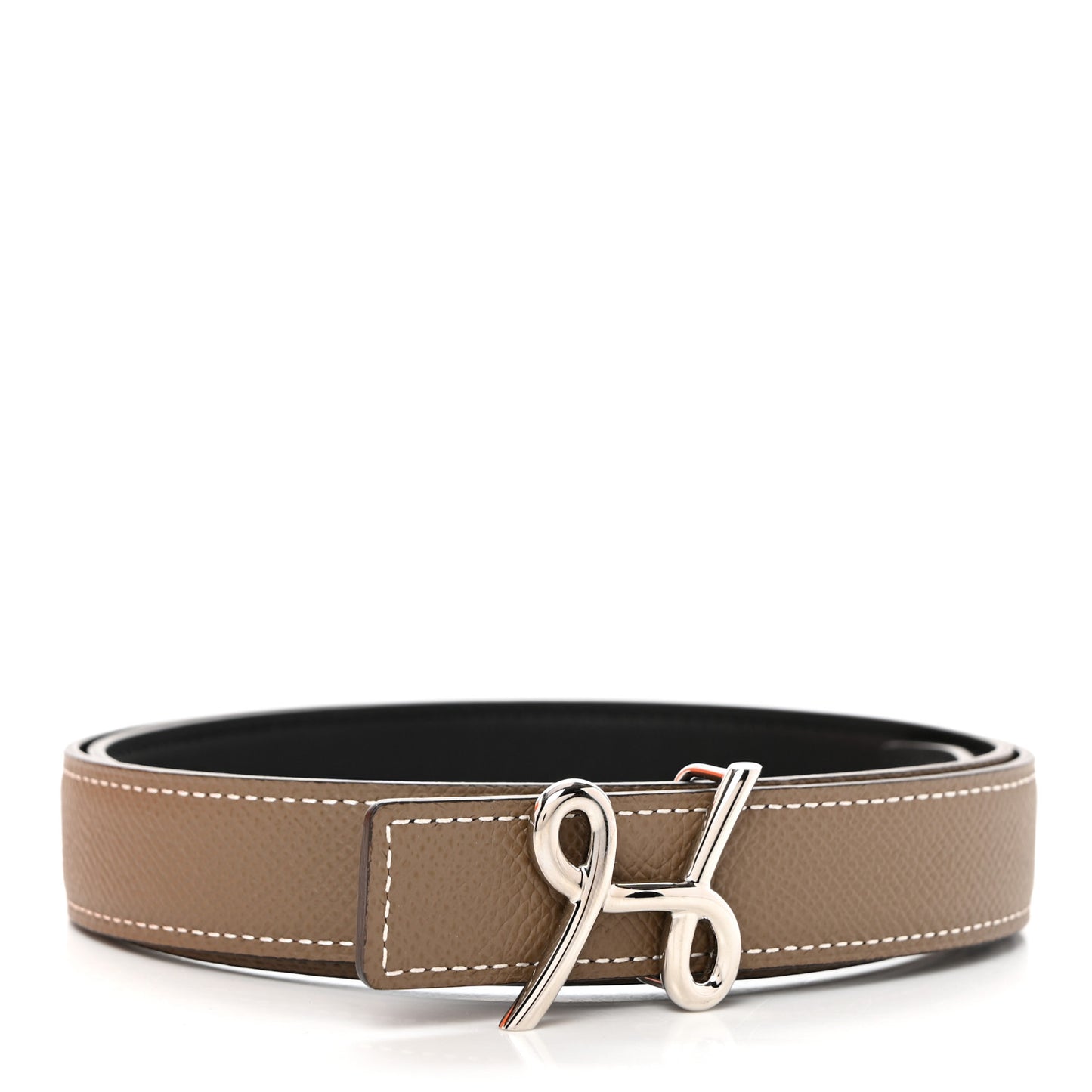 Swift Epsom 24mm H Cursives Belt 80 32 Black Etoupe