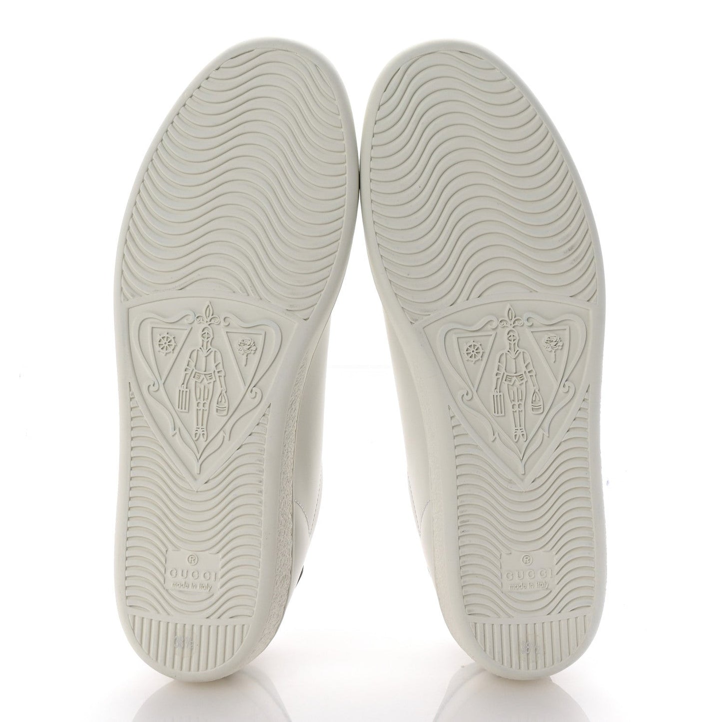 Calfskin InterLocking G Perforated Womens Ace Sneakers 38.5 White Grey Sky