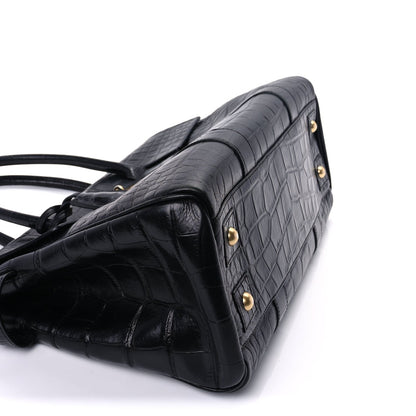 Mulberry Calfskin Crocodile Embossed Bayswater  Black 7 of 7
