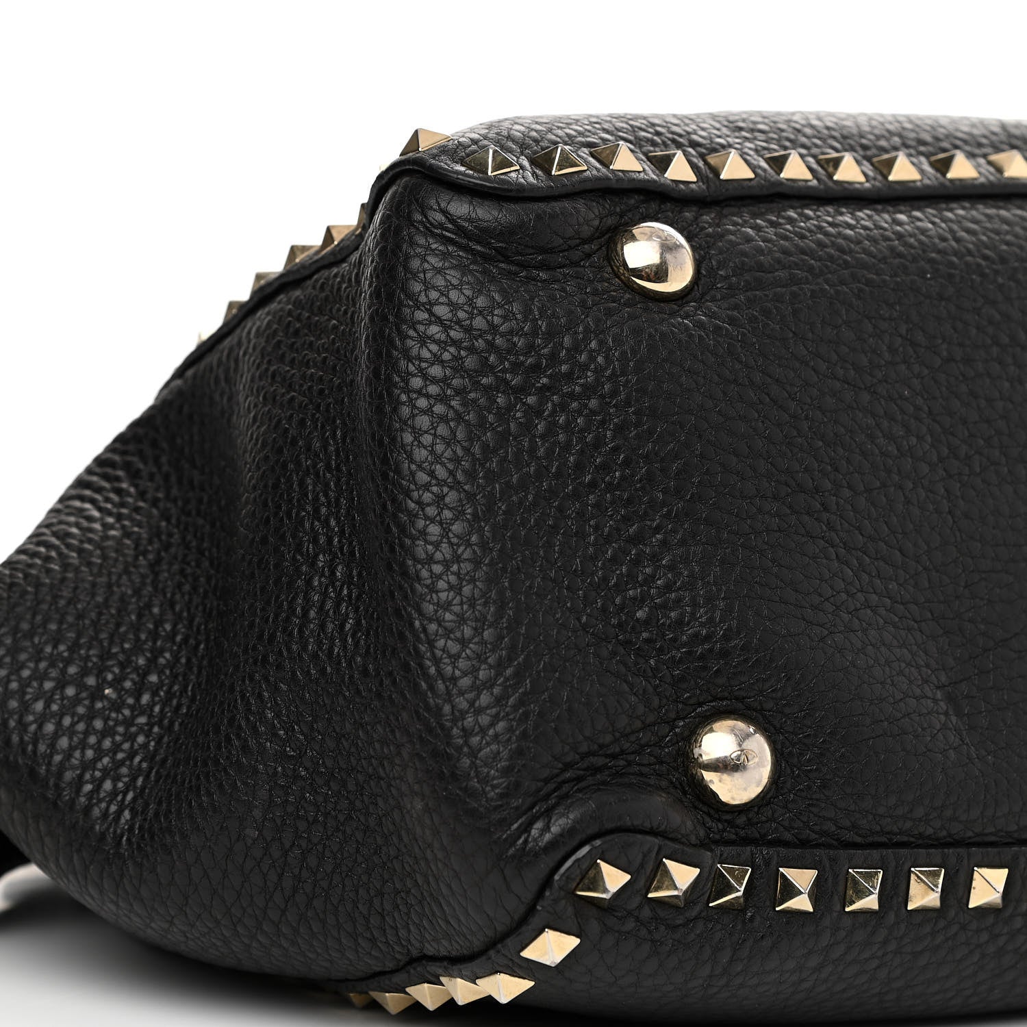 Valentino Garavani Pebbled Calfskin Medium Rockstud Tote Black 9 of 13