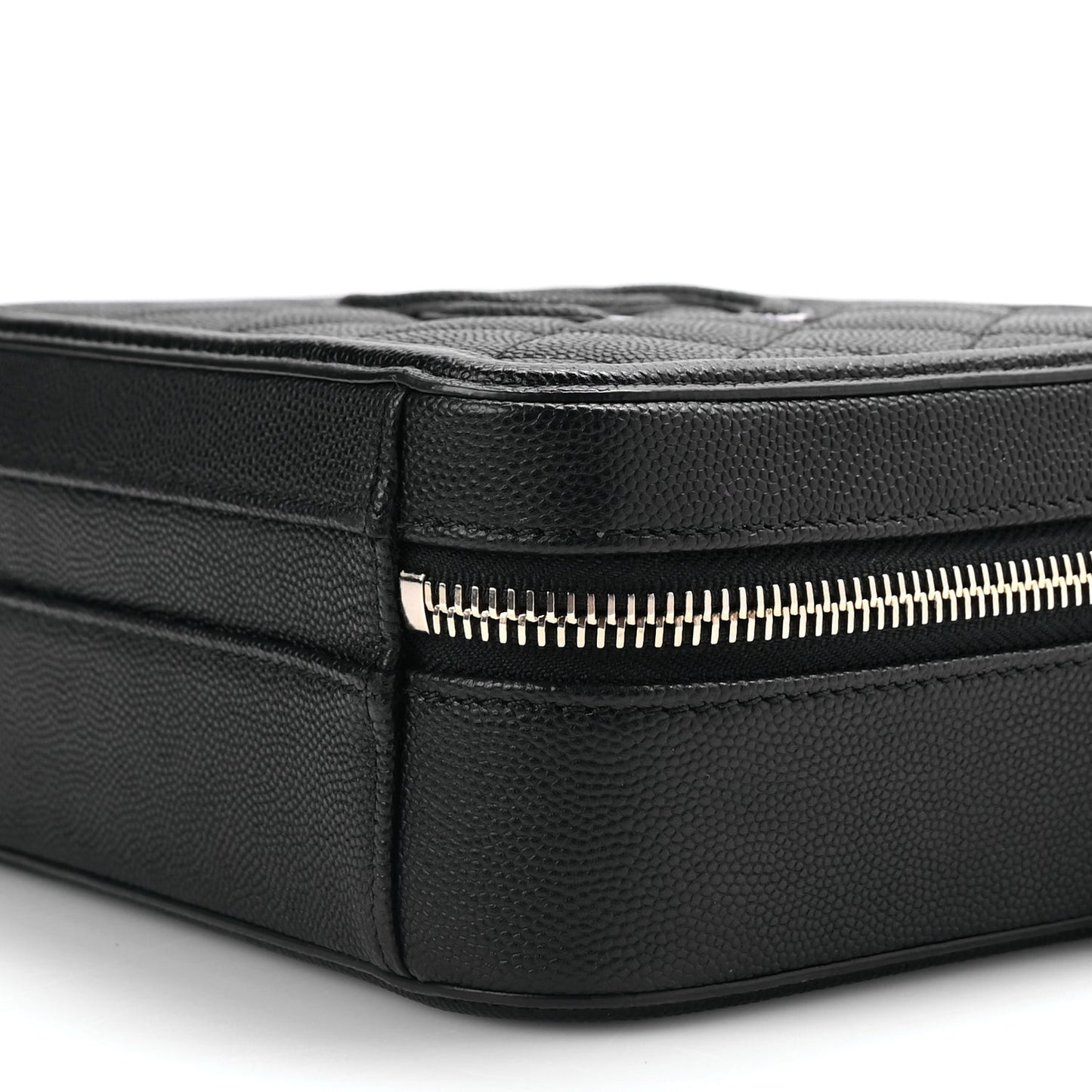 Caviar Quilted Small CC Filigree Vanity Case Black