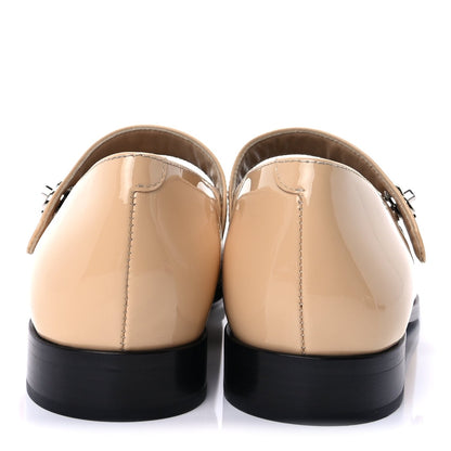 Chanel Patent Calfskin Mary Janes Flats 40 Beige Black 5 of 9