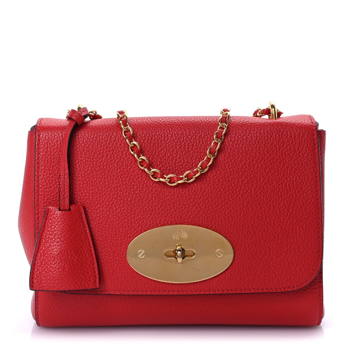 Small Classic Grain Calfskin Small Lily Ruby Red