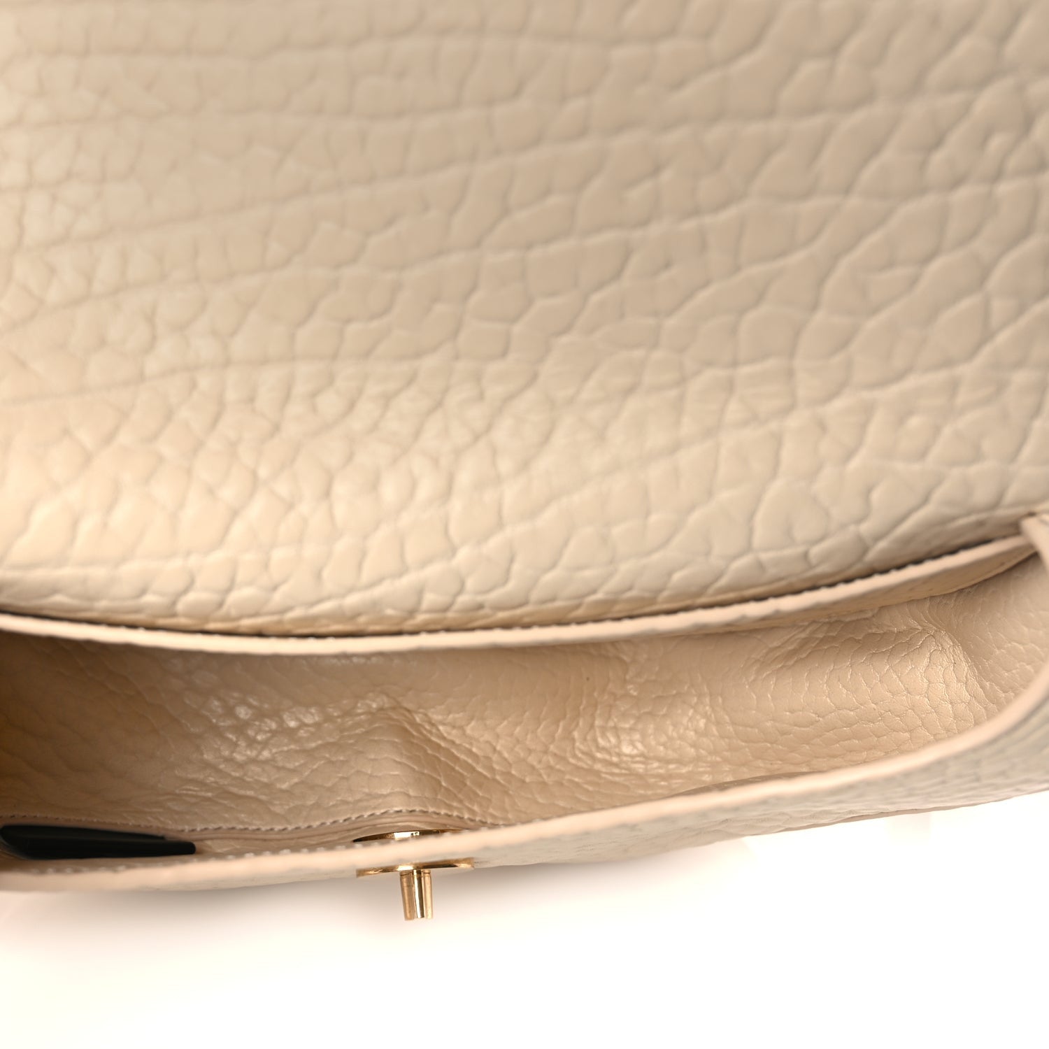 Burberry Grain Calfskin Chess Satchel Bag Beige 4 of 8