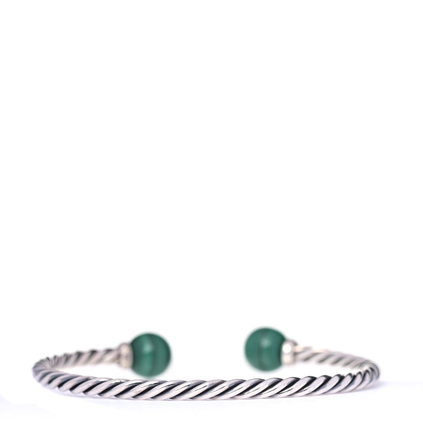 Sterling Silver Diamond Malachite 9mm Solari Bracelet