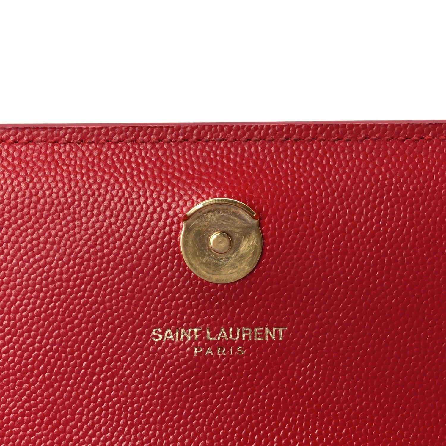 Saint Laurent Grain De Poudre Small Monogram Kate Satchel  Red 5 of 8