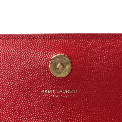 Saint Laurent Grain De Poudre Small Monogram Kate Satchel  Red 5 of 8