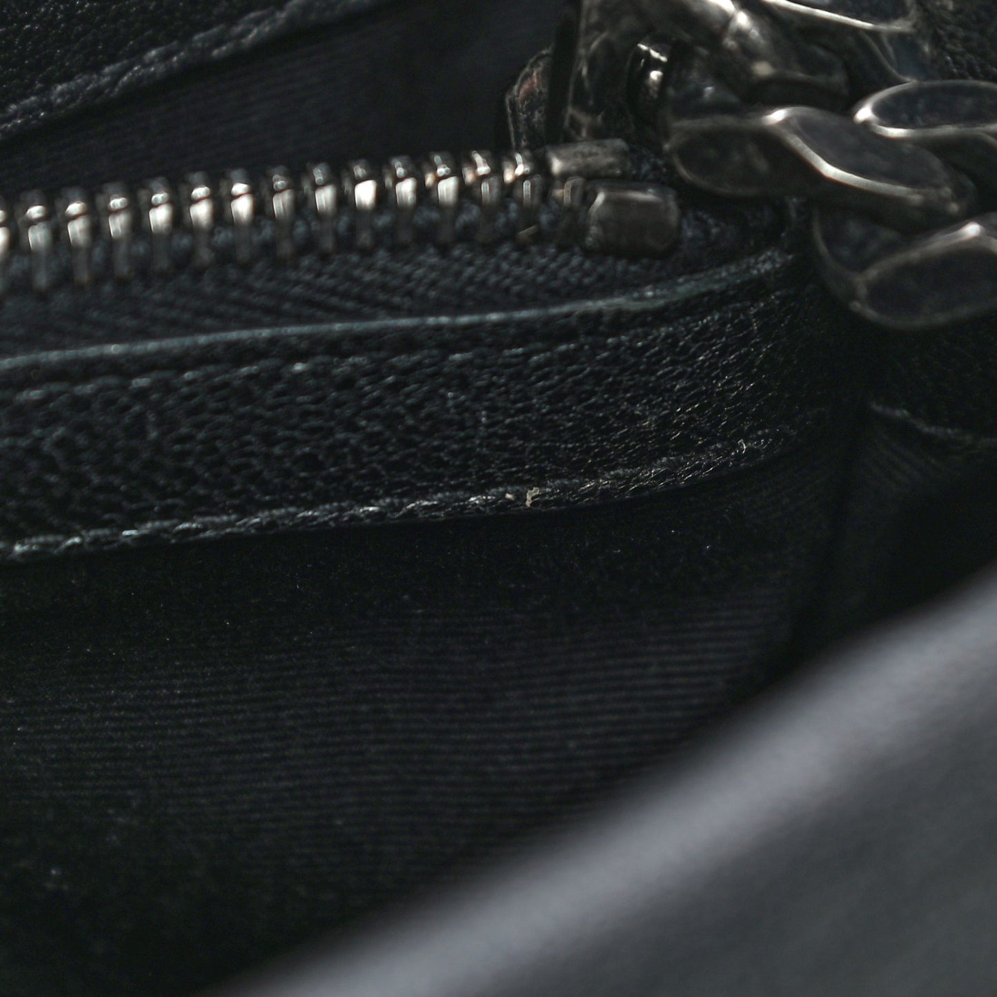 Sheepskin Matelasse Chevron Monogram Medium College Bag Black