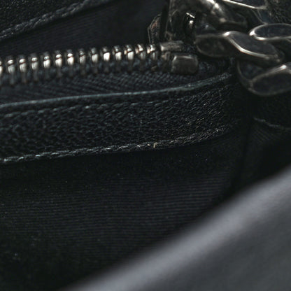 Saint Laurent Sheepskin Matelasse Chevron Monogram Medium College Bag Black 19 of 20