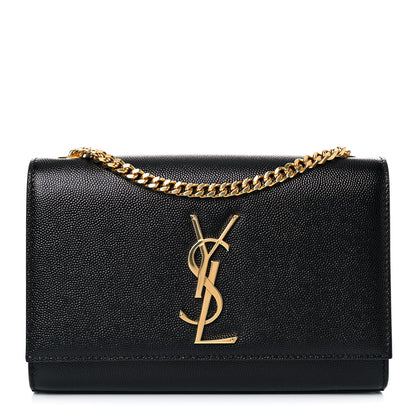 Saint Laurent Grain De Poudre Small Monogram Kate Satchel Black 1 of 8