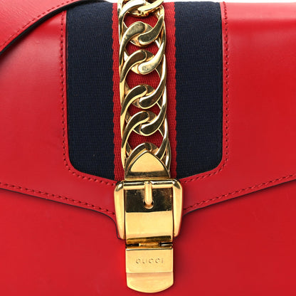 Gucci Calfskin Small Sylvie Shoulder Bag  Hibiscus Red 5 of 8
