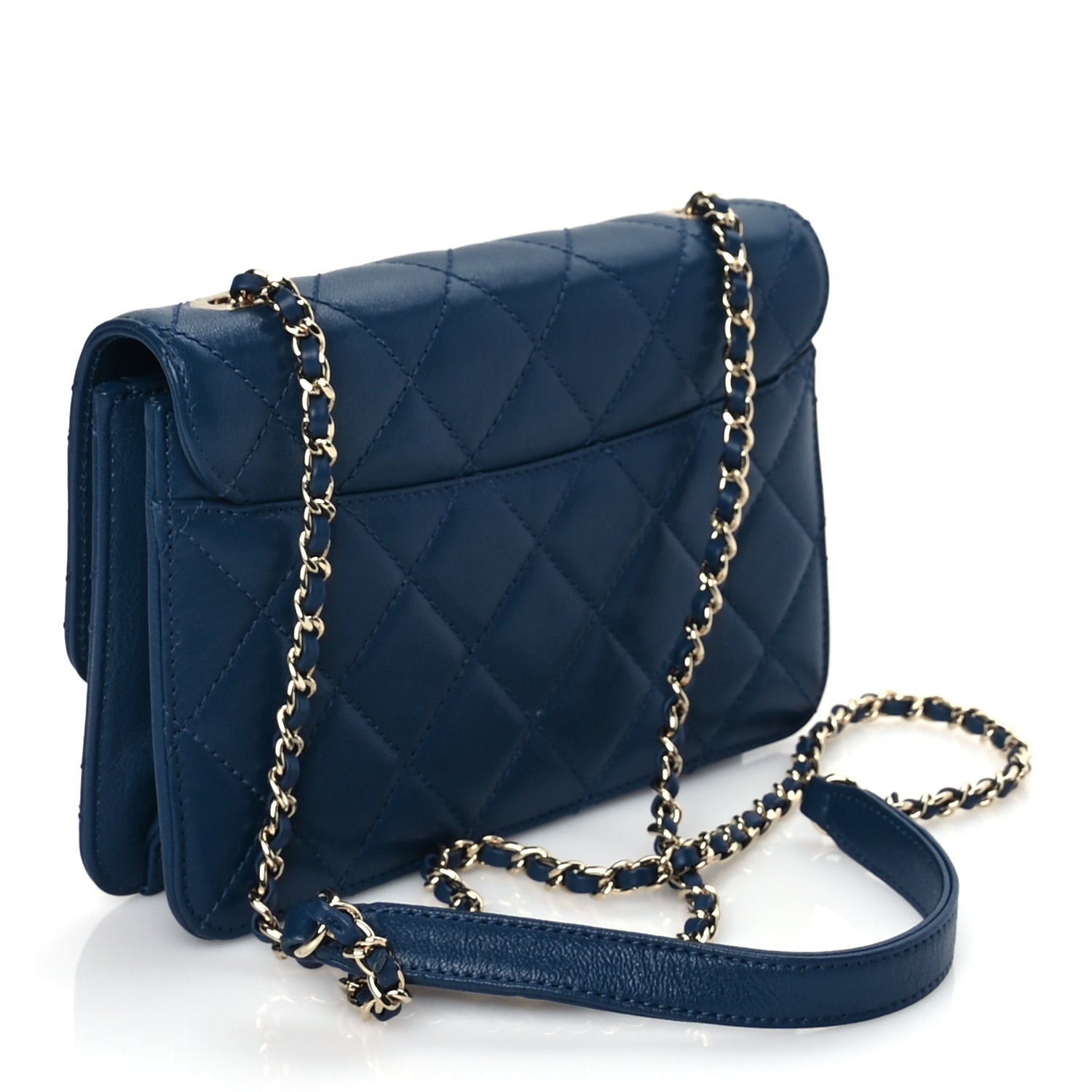 Chanel Sheepskin Quilted Mini Vintage Beauty Lock Flap Blue 2 of 9