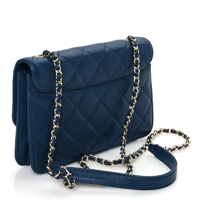 Chanel Sheepskin Quilted Mini Vintage Beauty Lock Flap Blue 2 of 9