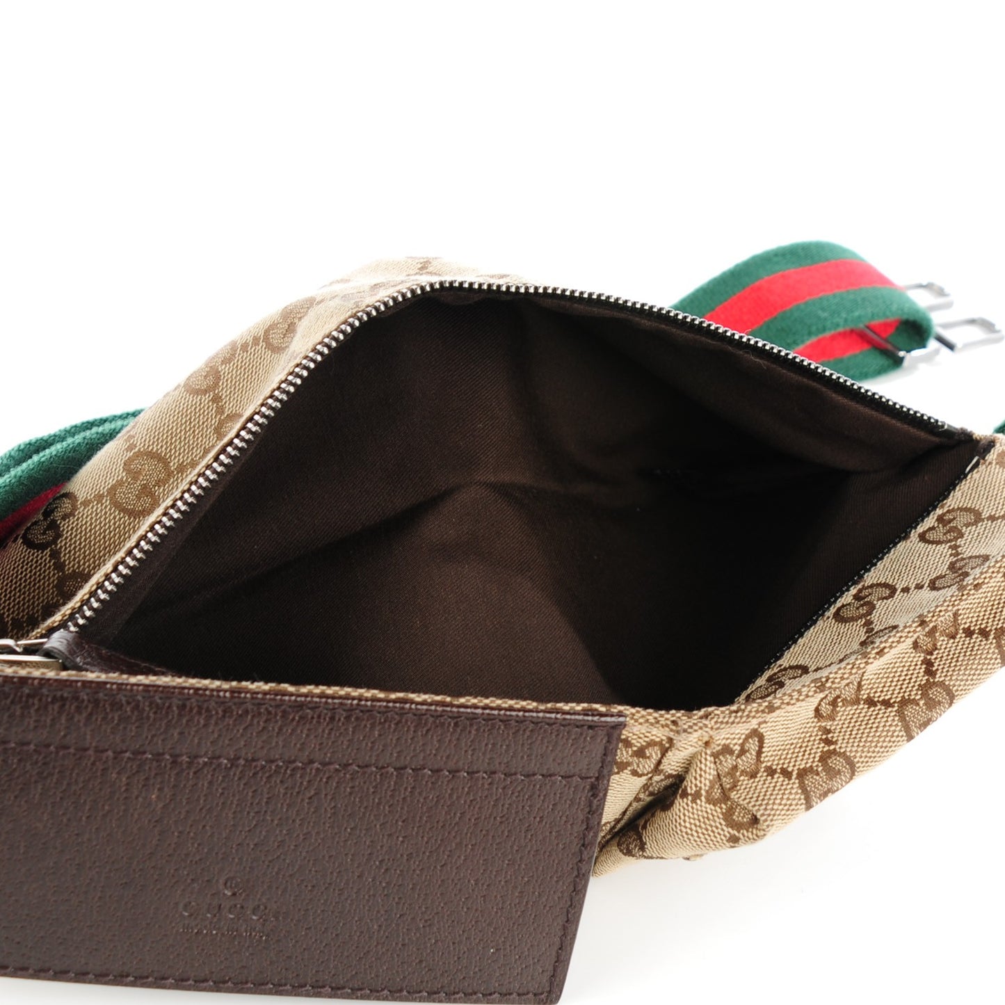 Monogram Web Belt Bag Dark Brown