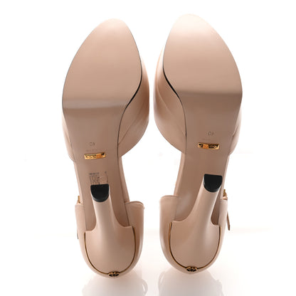 Gucci Malaga Kid Interlocking G Ankle Strap Platform Pumps 40 Skin Rose 5 of 11