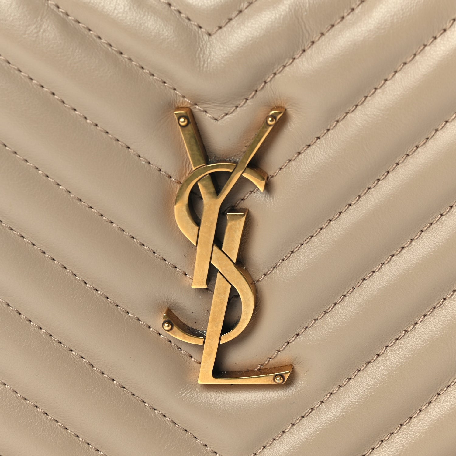 Saint Laurent Calfskin Matelasse Monogram Lou Camera Bag Dark Beige 6 of 8