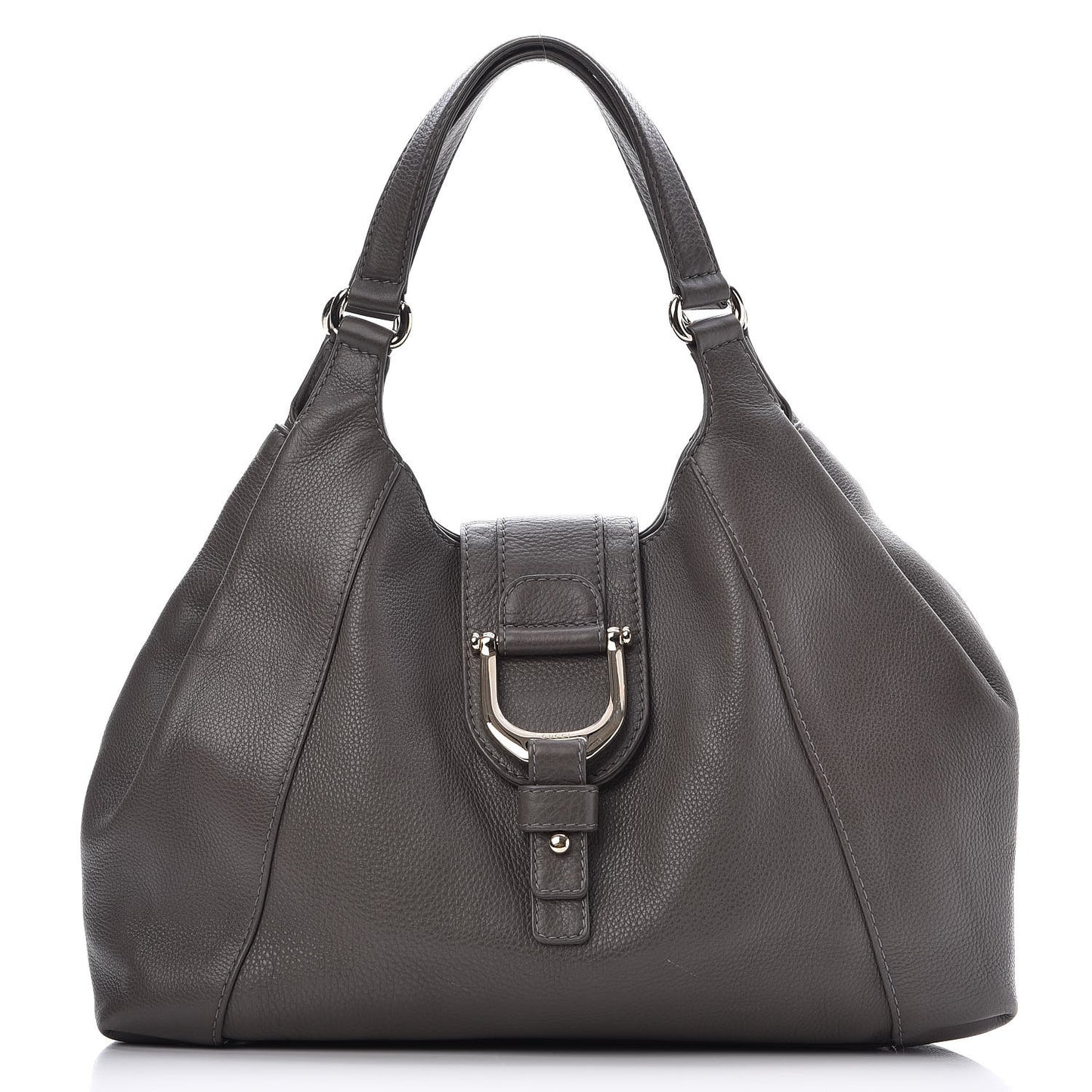 Pebbled Calfskin Medium Greenwich Shoulder Bag Grey