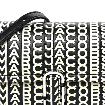 Marc Jacobs Calfskin The Monogram J Marc Shoulder Bag Black White 6 of 7