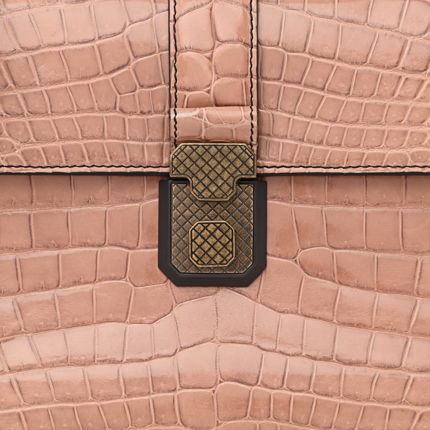 Bottega Veneta Crocodile Small Piazza Bag Light Pink 7 of 9