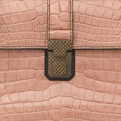 Bottega Veneta Crocodile Small Piazza Bag Light Pink 7 of 9