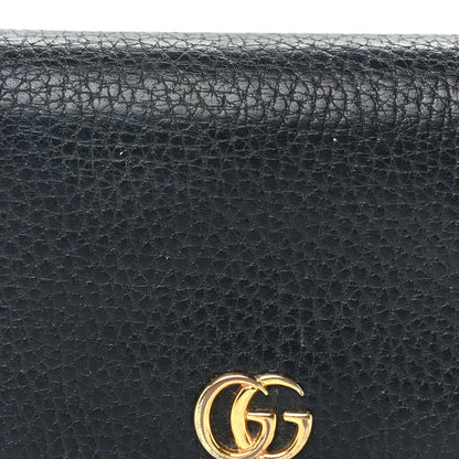 Gucci Pebbled Calfskin GG Marmont Card Case Black 2 of 7