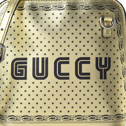 Gucci X SEGA Calfskin GUCCY Stars Mini Dome Shoulder Bag Gold 10 of 10