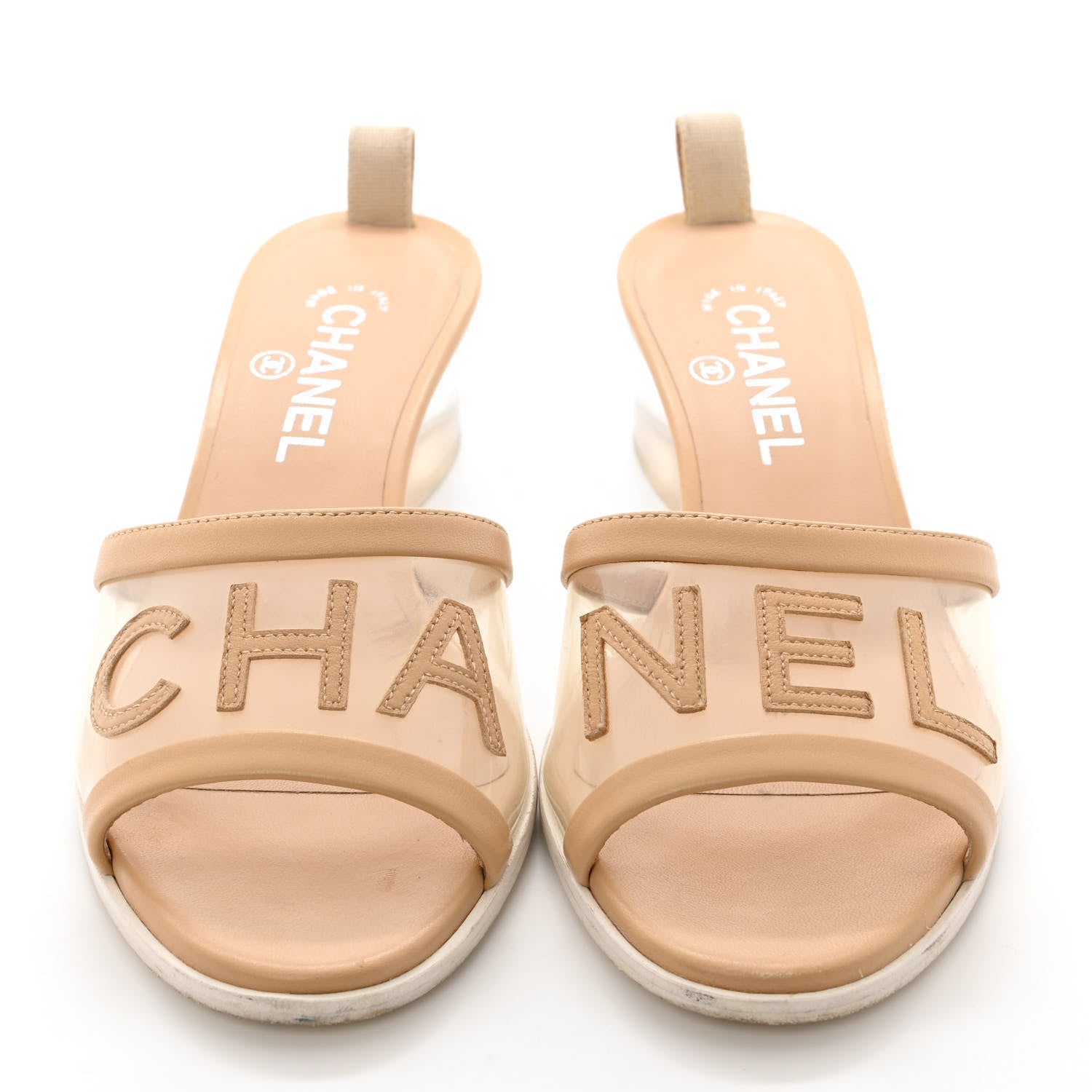 Chanel Lambskin PVC Mule 38.5 Transparent Beige 5 of 13
