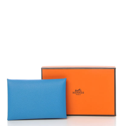 Hermes Epsom Calvi Card Case Bleu Zanzibar 8 of 8