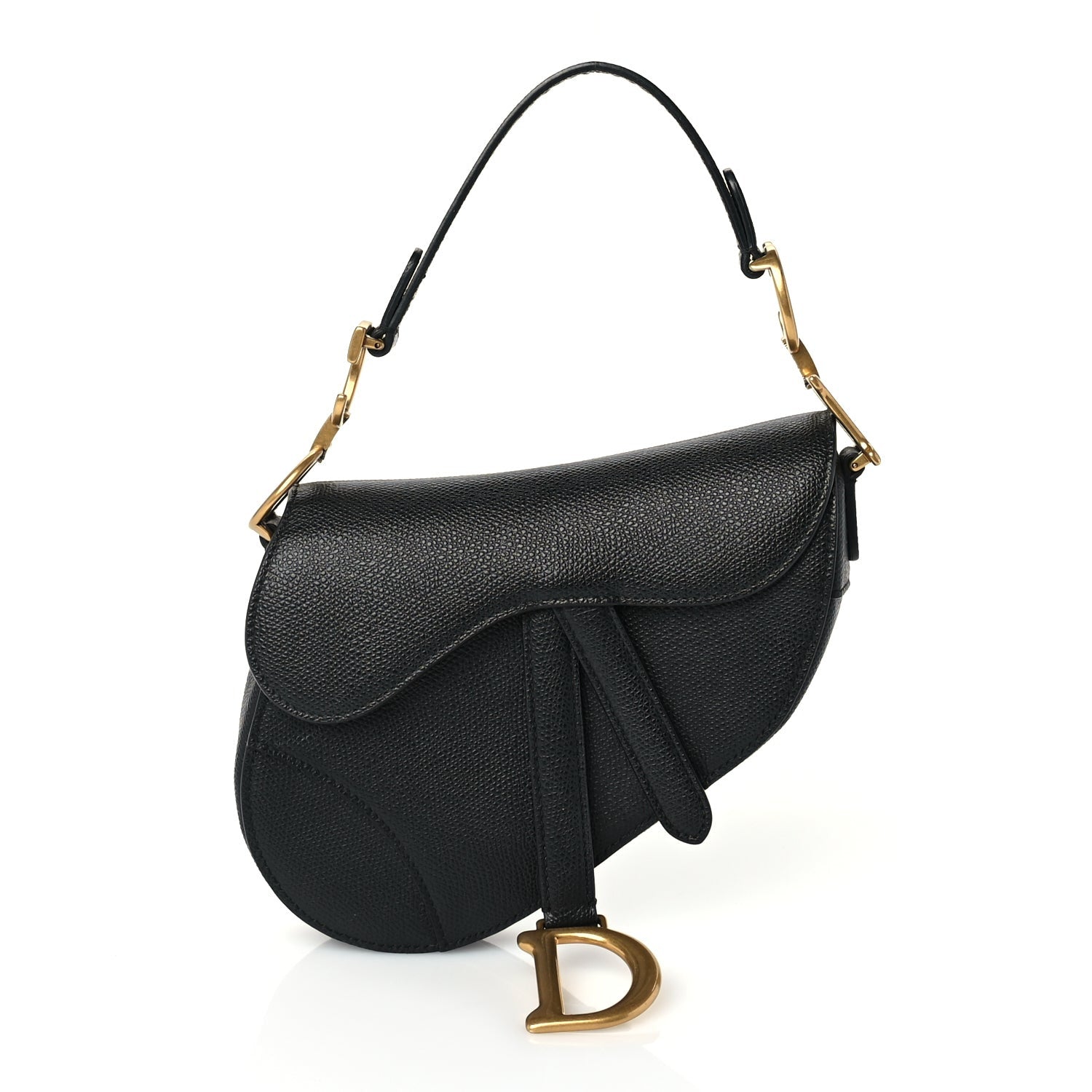Christian Dior Grained Calfskin Mini Saddle Bag  Black 1 of 8