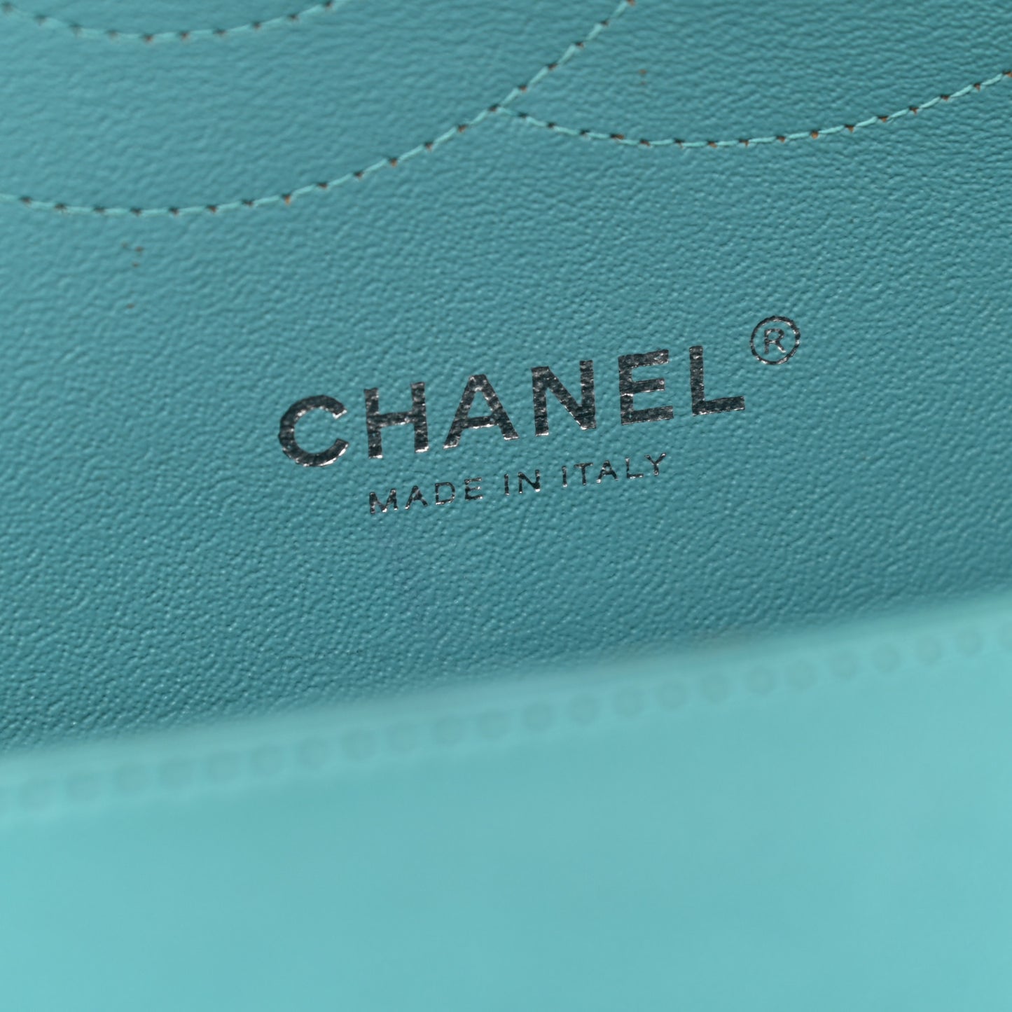 Lambskin Quilted Jumbo Double Flap Turquoise