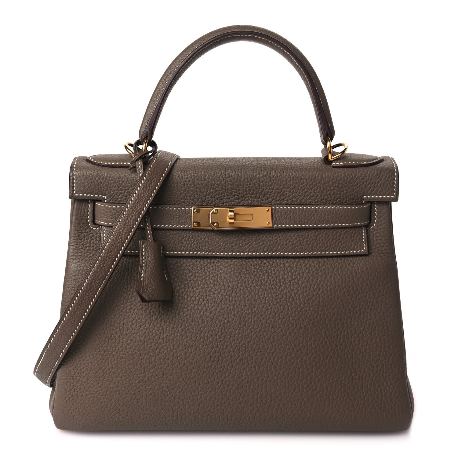 Hermes Taurillon Clemence Kelly Retourne 28 Etoupe 1 of 9