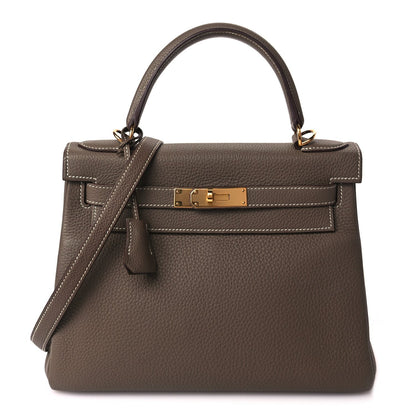 Hermes Taurillon Clemence Kelly Retourne 28 Etoupe 1 of 9