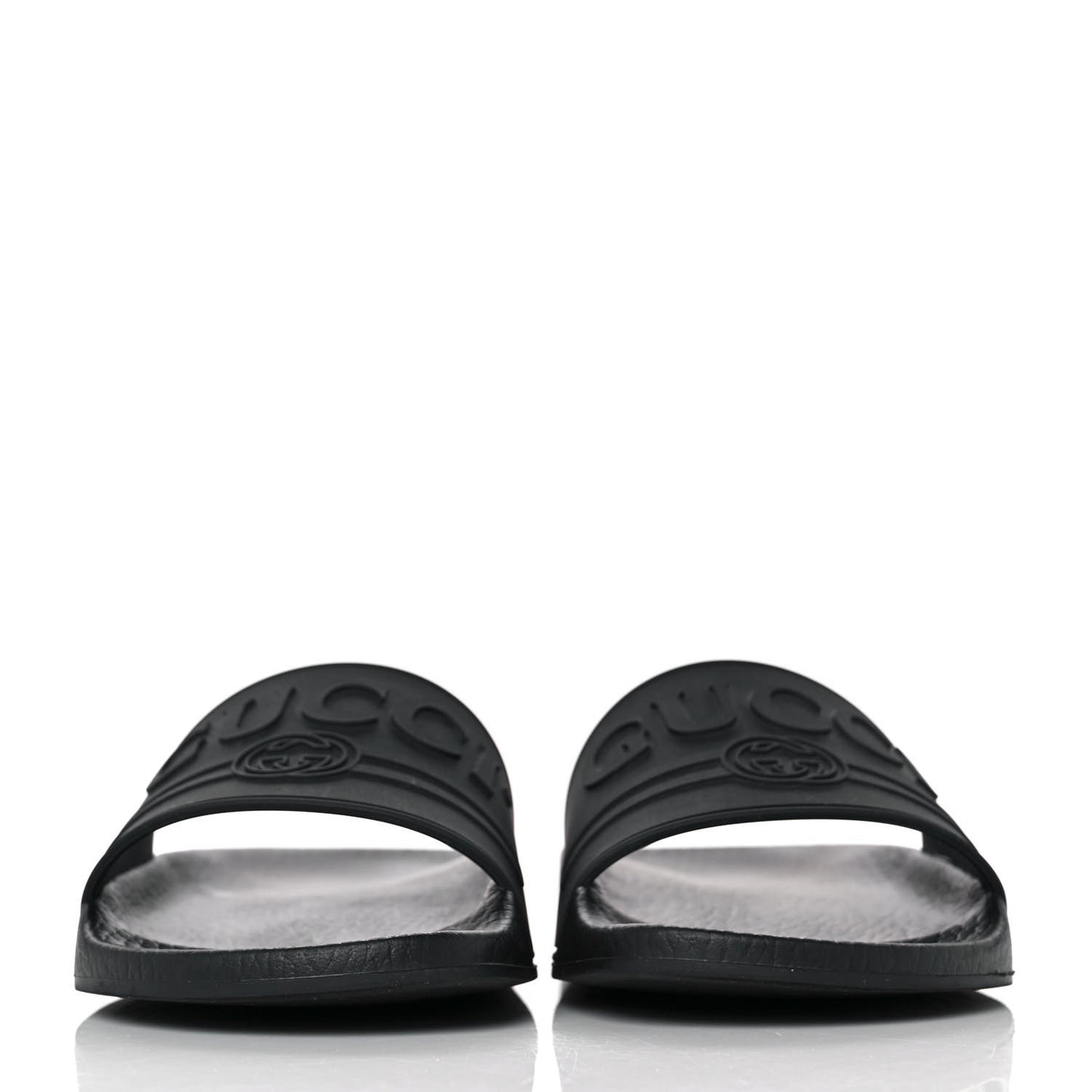 Rubber Womens Logo Slide Sandals 36 Black