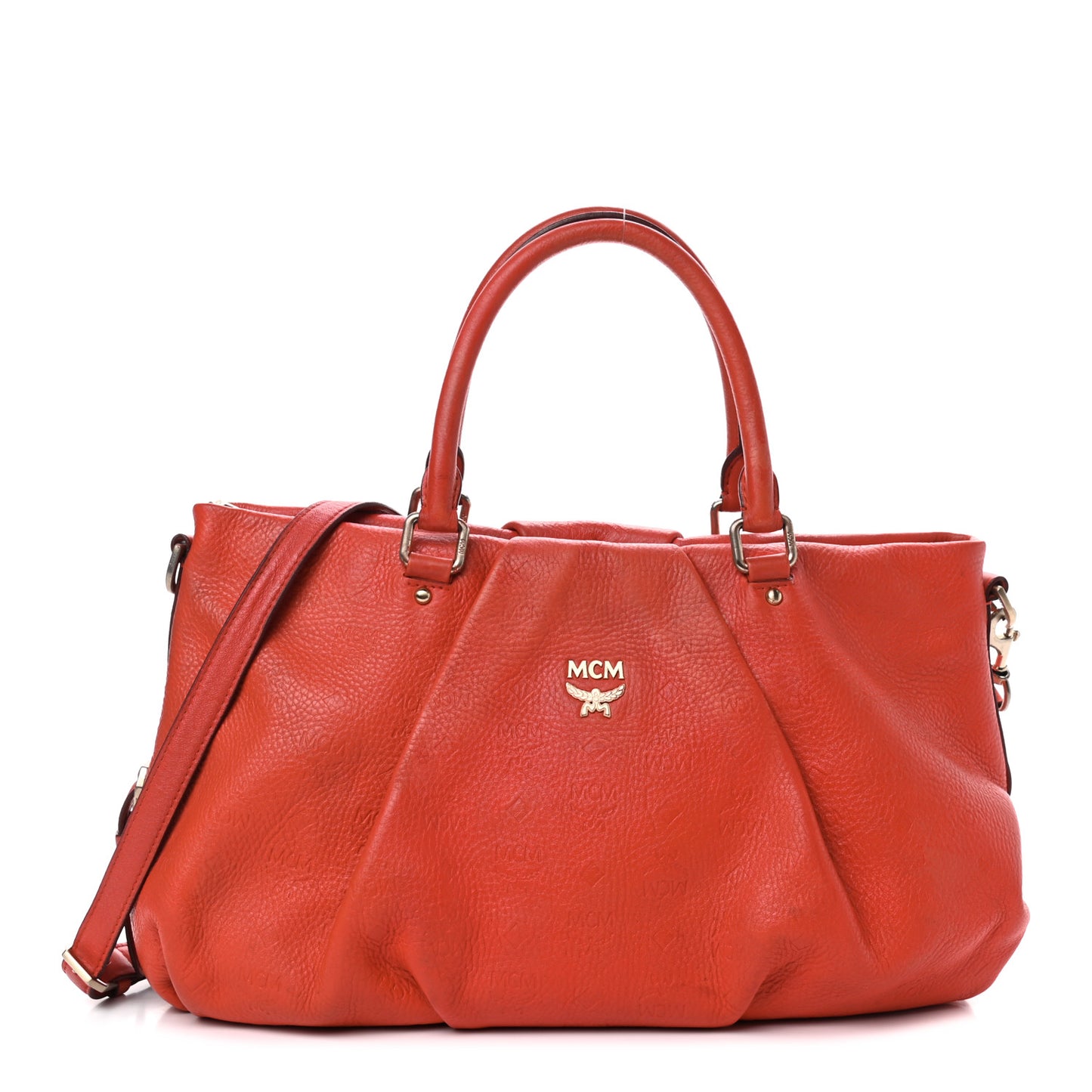 Calfskin Ottomar Top Handle Bag Orange