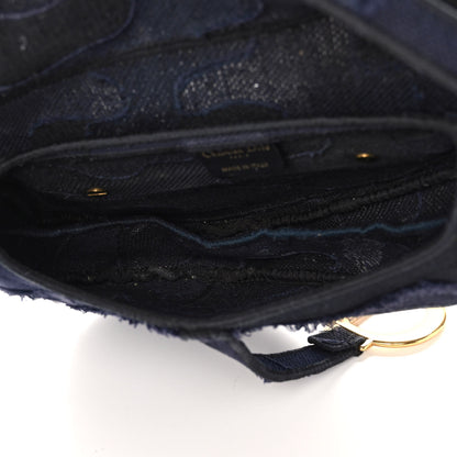Christian Dior Canvas Embroidered Camouflage Saddle Bag Blue 4 of 11
